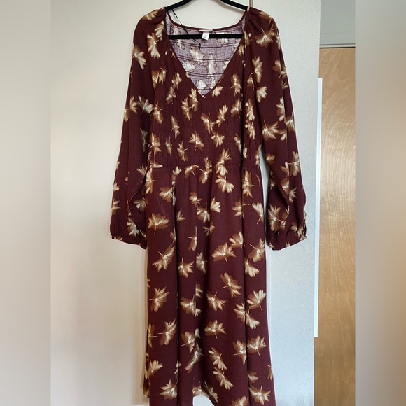 Plus size Ava & Viv long sleeve midi dress. NWT - Picture 1 of 2